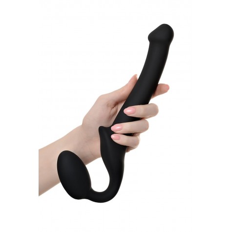 Черный безремневой страпон Silicone Bendable Strap-On S