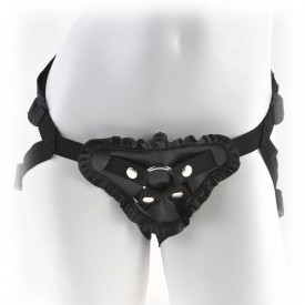 Женские трусики с рюшами для крепления страпона Leather Lovers Harness